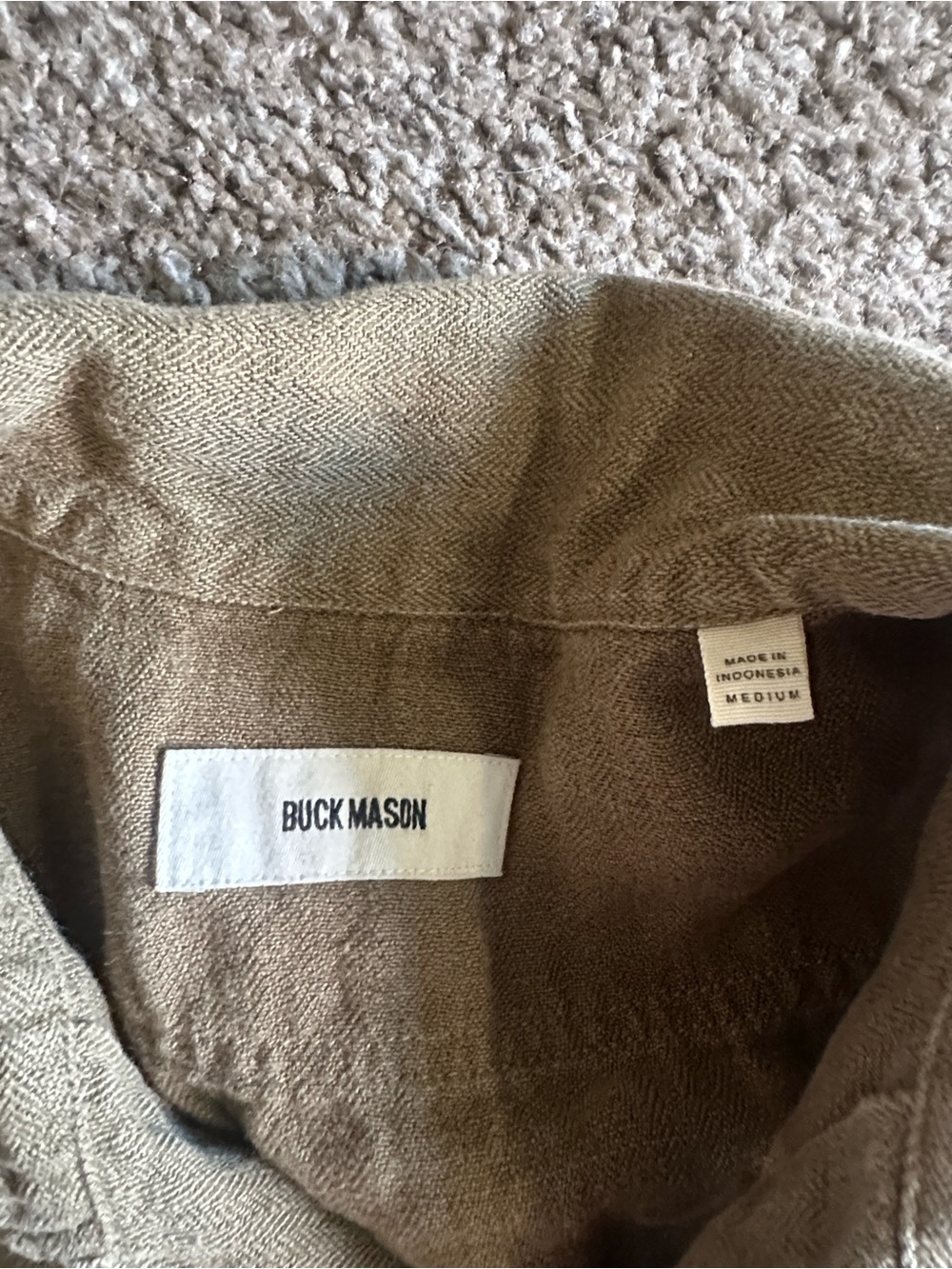 Buck Mason Linen Olive Short Sleeve Shirt Jacket - Picture 2 of 3